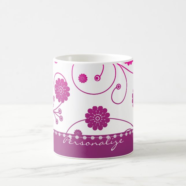 Magenta Bloom Banner Tasse (Mittel)