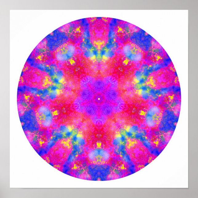 "Magenta & Blue Mandala" Poster/ Print Poster (Vorne)