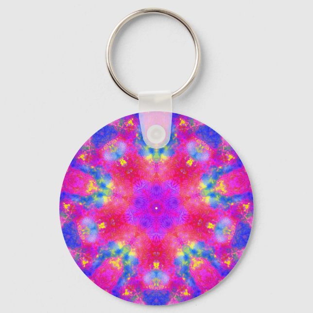 Magenta & Blue Mandala Schlüsselanhänger (Vorderseite)
