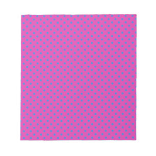 Magenta, Blue Polka Dots Notizblock