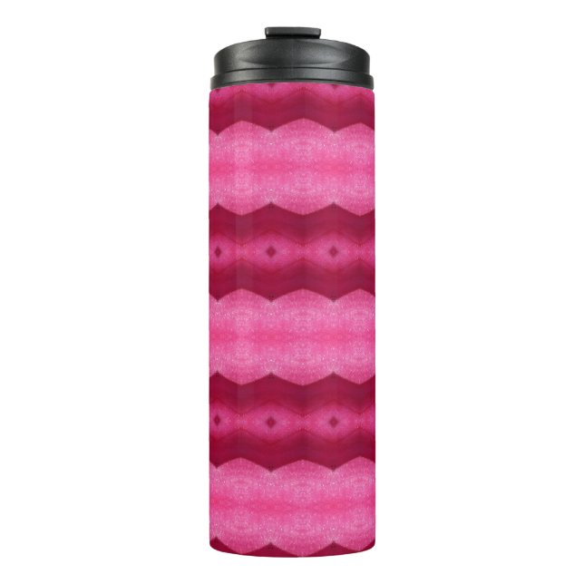 Magenta Blume Ikat 8 Thermosbecher (Vorderseite)
