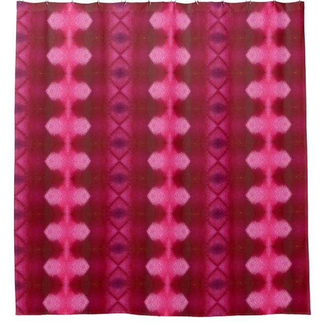 Magenta Blume Ikat 9 Duschvorhang (Vorderseite)