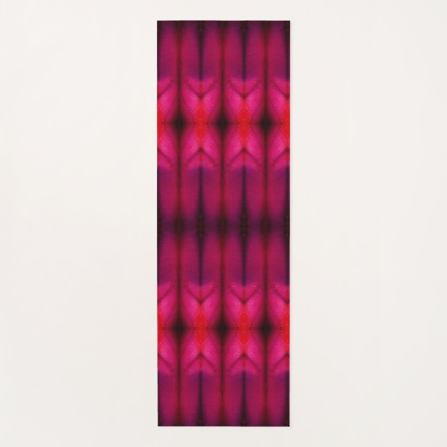Magenta Blume Ikat Recoleta Yogamatte (Vorderseite)