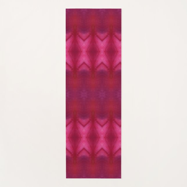 Magenta Blume Ikat Yogamatte (Vorderseite)