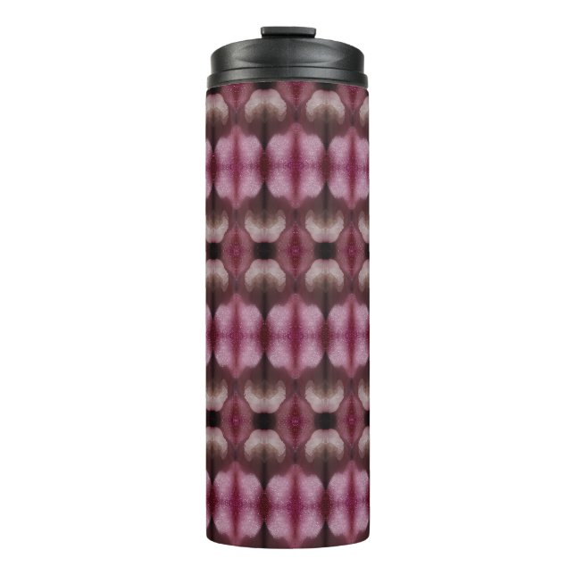Magenta Blume Ikat Zen Fog Thermosbecher (Vorderseite)