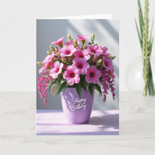 Magenta-Blumen-Geburtstagskarte Karte
