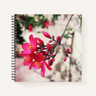 Magenta Blumen Notizbuch