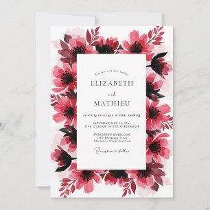 Magenta Bold Artistic Hochzeit Einladung