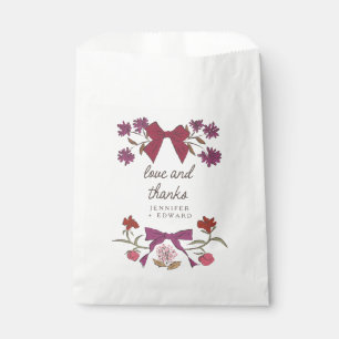 Magenta Bows and Blossoms Boho Wedding Geschenktütchen