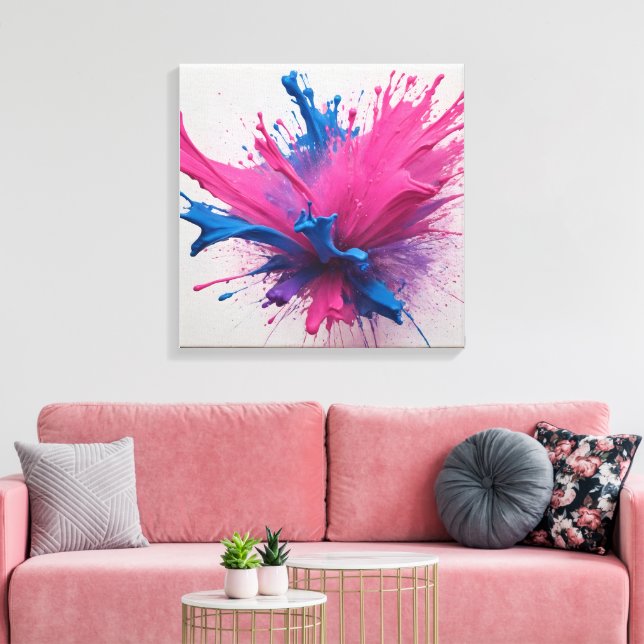 Magenta-Bruch: Explosion blauer E-Farbe Leinwanddruck (Insitu (Wohnzimmer))