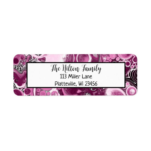 Magenta Burgund Pink und Lila Fluid Art (Vorne)