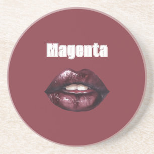 Magenta Burgunderrot Lippen Getränkeuntersetzer