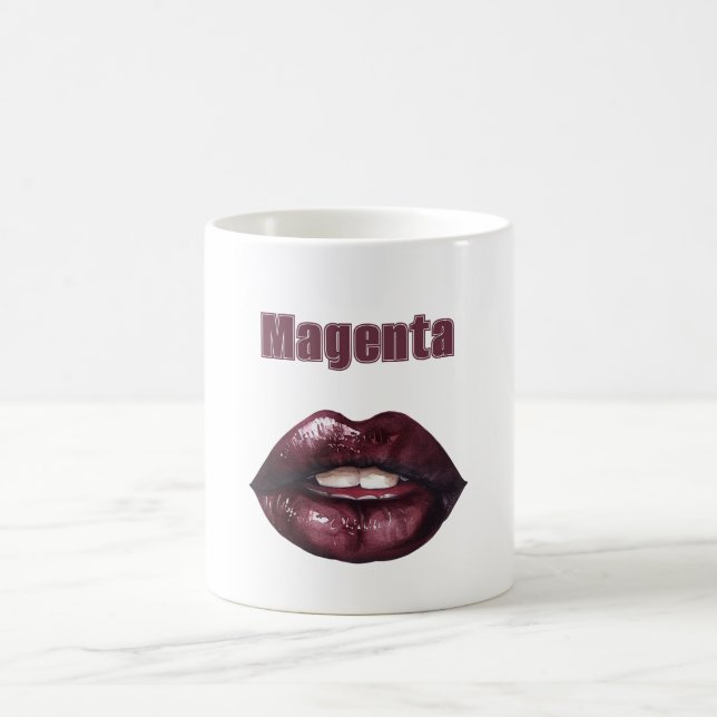 Magenta Burgunderrot Lippen Kaffeetasse (Mittel)