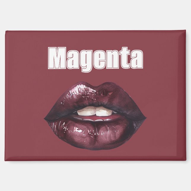 Magenta Burgunderrot Lippen   Magnet (Vorderseite)