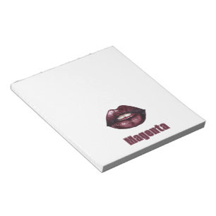 Magenta Burgunderrot Lippen Notizblock