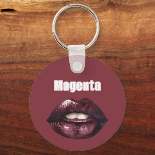 Magenta Burgunderrot Lippen Schlüsselanhänger