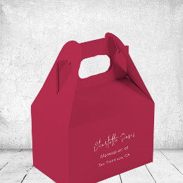 Magenta burgundy Business QR-Code Geschenkschachtel