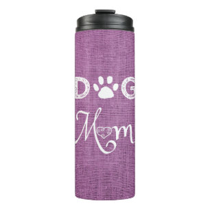 Magenta Burlap Hund Mama Thermal Tumbler Thermosbecher