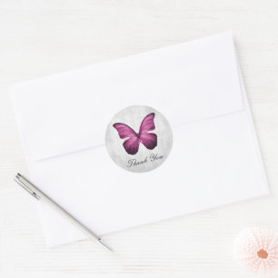 Magenta Butterfly Danke Stickers
