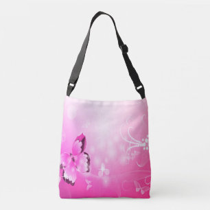 Magenta Butterfly Tragetaschen Mit Langen Trägern