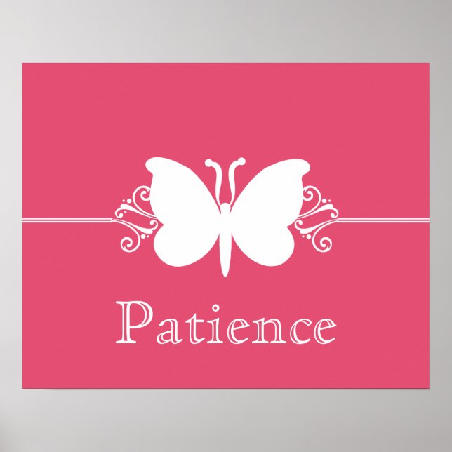 Magenta Butterfly Wirbel Virtue Poster (Vorne)