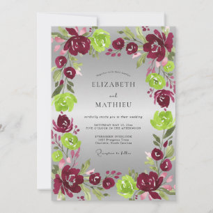 Magenta Chartreuse Hochzeit Einladung