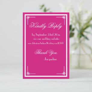 Magenta chic Drehbuch elegante Hochzeitswebsite UA Begleitkarte