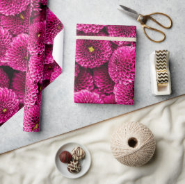 Magenta Chrysanthemum Floral Wrapping Paper Geschenkpapier