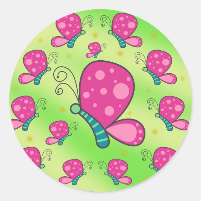 Magenta Color Butterfly Stickers (Vorderseite)
