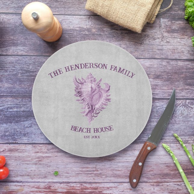 Magenta Conch Muschel Cutting Board Schneidebrett (Magenta Conch Shell Personalized Cutting Board)
