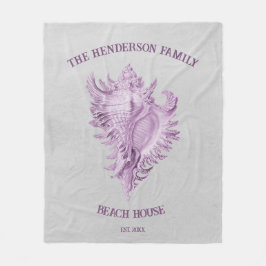 Magenta Conch Muschel Fleece Blanket