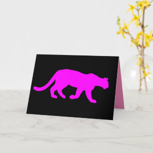 Magenta Cougar Puma Silhouette Karte