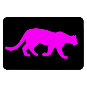 Magenta Cougar Puma Silhouette Magnet