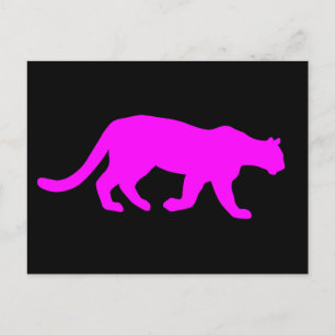 Magenta Cougar Puma Wildlife Postcard Postkarte