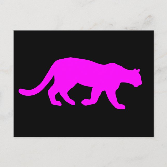 Magenta Cougar Puma Wildlife Postcard Postkarte (Vorderseite)