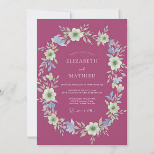 Magenta Cream Blossom Hochzeit Einladung