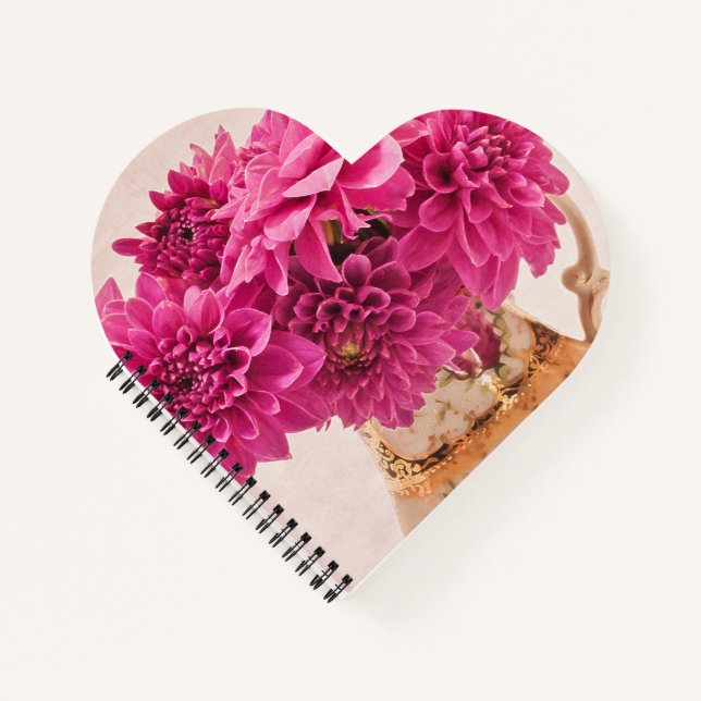 Magenta Dahlias Notizbuch (Vorderseite)