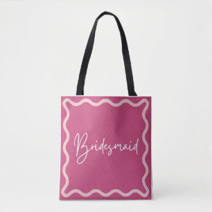 Magenta Dark Pink Wavy ästhetische Bridesmaid