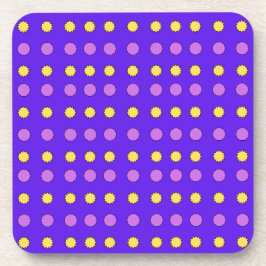 Magenta-Dekagone und gelbe Sterne auf Violett Getränkeuntersetzer