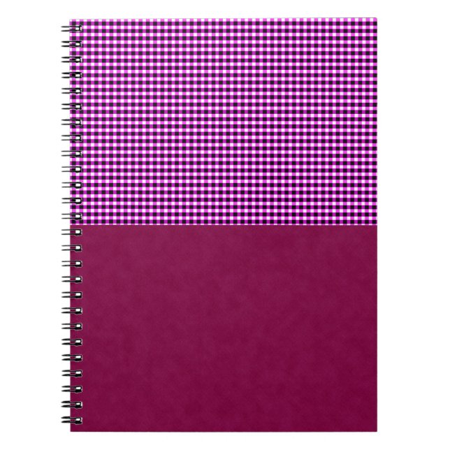 Magenta Denim and Tartan, Notebook Notizblock (Vorderseite)