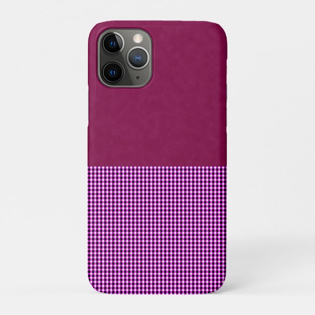 Magenta Denim und Tartan, Case-Mate iPhone Hülle (Rückseite)
