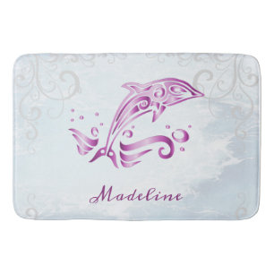Magenta Dolphin Personalisiert Bath Mat Badematte