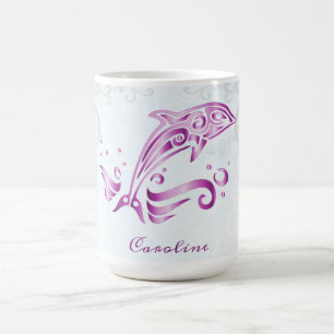 Magenta Dolphin Personalisiert Coffee Tasse