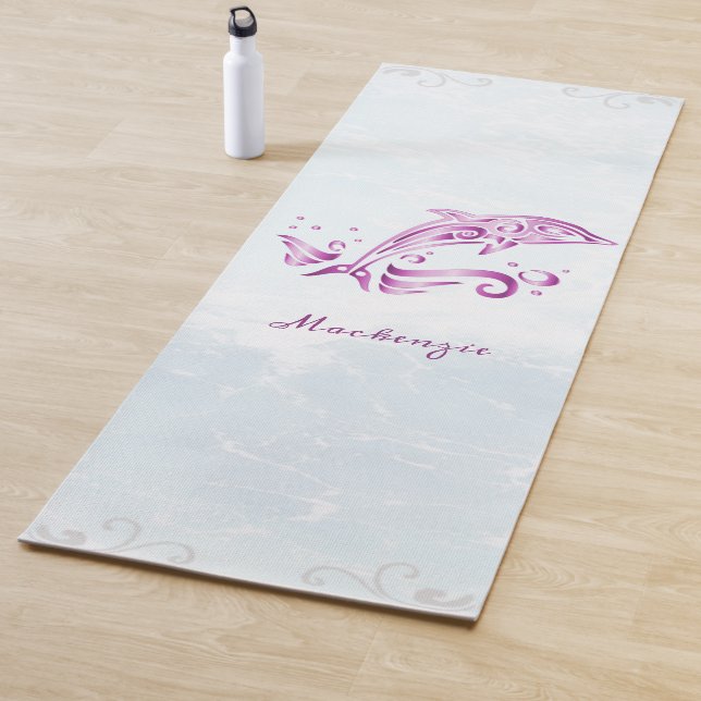 Magenta Dolphin Personalisiert Yoga Mat Yogamatte (Beispiel)