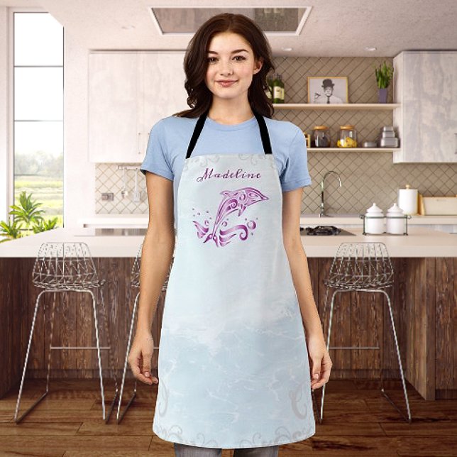 Magenta Dolphin Personalisierte Schürze (Magenta Dolphin Personalized Apron)