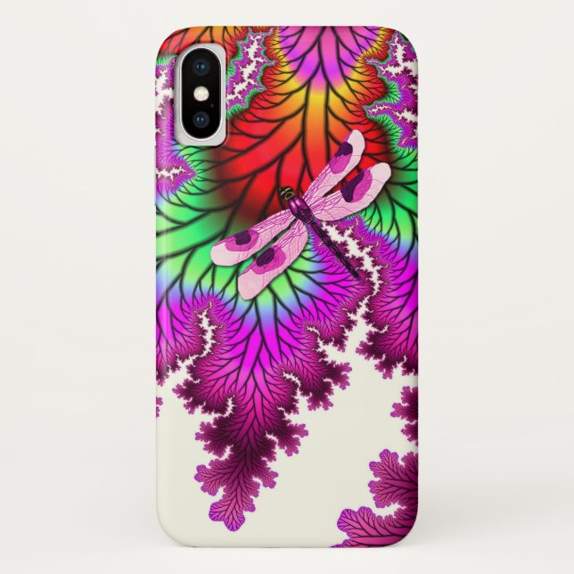 Magenta Dragonfly iPhone X Fall Case-Mate iPhone Hülle (Rückseite)