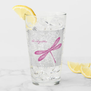 Magenta Dragonfly Personalisierter Glass Cup Glas