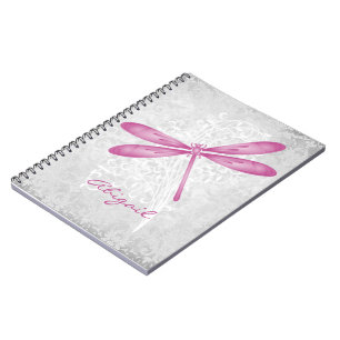 Magenta Dragonfly Personalisiertes Notebook Notizblock