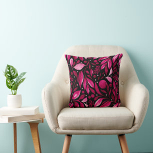 Magenta Dream Cool Rot & Rosa auf dem Schwarzen Bo Kissen