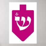 Magenta Dreidel Hebrew Letter Shin Hanukkah Poster<br><div class="desc">Das auffallend einfache Dreifach mit dem Buchstaben "shin". Eine großartige Dekoration und Geschenkidee für das Festival der Lichter - Hanukkah.</div>